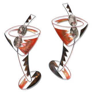 Iron Werks Tango Tini Wall Sculpture (Silver, red, orangeMaterials 100 percent metalSpecial Features Ready to hangSpecial Features Tango martini designDimensions 38 inches high x 33 inches wide x 5 inches deep )