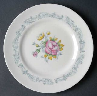 Royal Doulton Chantilly Rose Salad Plate, Fine China Dinnerware   Rose Center, G