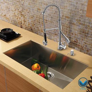 Vigo All in one 30 inch Undermount Stainless Steel Kitchen Sink And Chrome Faucet Set