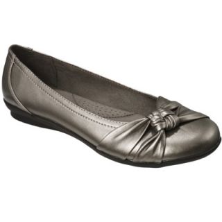 Womens Merona Matia Ballet Comfort Flat   Pewter 5.5