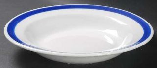 Crate & Barrel China Diner Blue Rim Soup Bowl, Fine China Dinnerware   Blue Stri