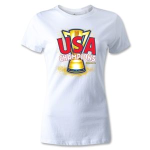 hidden USA CONCACAF Gold Cup 2013 Champions Womens T Shirt (White)