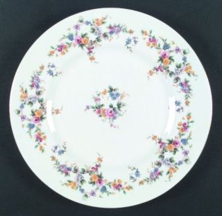Minton Spring Flowers Dinner Plate, Fine China Dinnerware   Floral Rim & Center