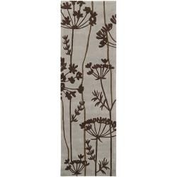 Hand tufted Retro Chic Grey Floral Rug (26 X 8)