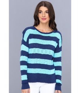 C&C California L/S Stripe Crew Neck Sweater Womens Sweater (Blue)