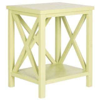 Safavieh Candence Avocado Green Cross Back End Table (Avocado GreenMaterials Poplar WoodDimensions 21.5 inches high x 18.1 inches wide x 21.5 inches deepThis product will ship to you in 1 box.Assembly required )