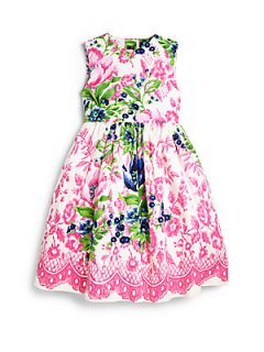 Oscar de la Renta Girls Floral Party Dress   Pink