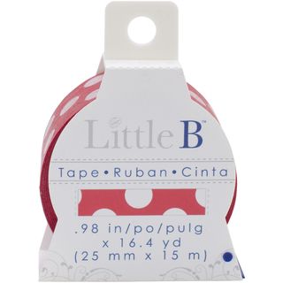 Little B Decorative Paper Tape 25mmx15m red W/white Dots