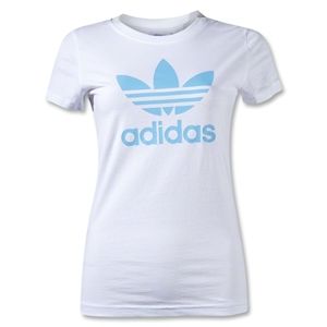 adidas Originals Womens adi Trefoil T Shirt (White/Blue)