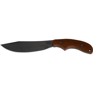 Ka bar Johnson Adventure Potbelly Fixed Blade Knife (BrownBlade materials 1095 Cro VanHandle materials ZytelGrind HollowEdge Angle 20 DegreesShape ChopperBlade thickness .25 inchesBlade length 7 1/8 inchesHandle length 5 1/2 inches Weight 1.1 pou