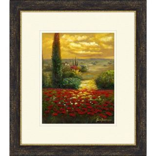 Red Poppies Field Framed Art