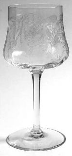 Cambridge Marjorie Water Goblet   Stem #7606, Floral  Etch,Optic Bowl