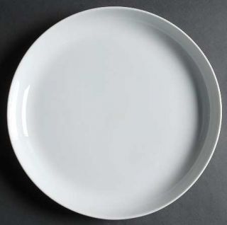 Dansk Arabesque White Deep Round Platter, Fine China Dinnerware   All White,Unde