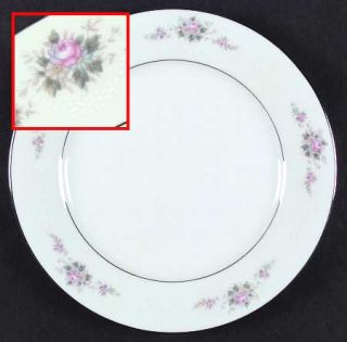 Noritake Astor Rose Dinner Plate, Fine China Dinnerware   Pink & Blue Flowers, W