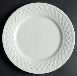  Basket Weave Salad Plate, Fine China Dinnerware   Home Collection,White