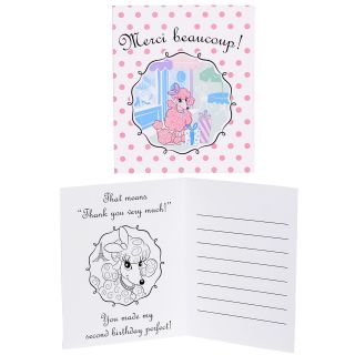 Pink Poodle in Paris 2nd Birthday Thank You Notes