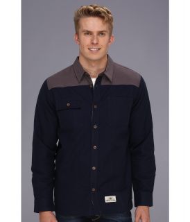 Vans Muller L/S Flannel Mens Long Sleeve Button Up (Navy)