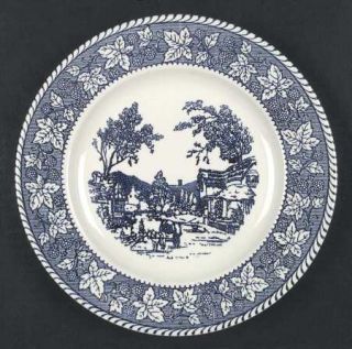 Homer Laughlin  Shakespeare Country Blue (Leaves) Dinner Plate, Fine China Dinne