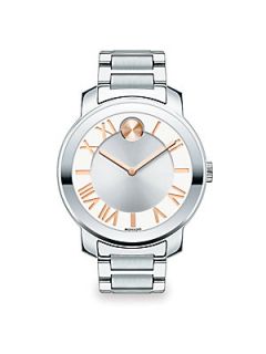 Movado Bold Stainless Steel Watch   Silver Rose Gold