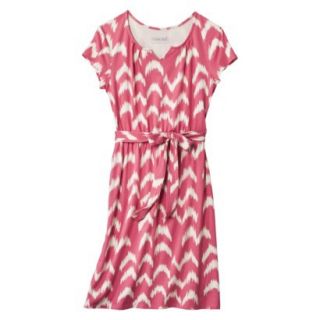 Cherokee Womens Belted Chevron Knit Dress   Coral   M