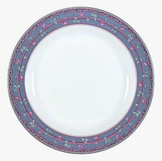 Christopher Stuart Mayfair Salad Plate, Fine China Dinnerware   Blue Rim,Green &