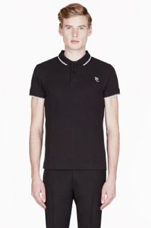 Mcq Alexander Mcqueen Black White_trimmed Classic Logo Polo