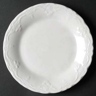 Philippe Richard Versailles Salad Plate, Fine China Dinnerware   All White,Embos