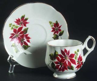 Royal Dover Flower Of The Month Footed Cup & Saucer Set, Fine China Dinnerware  