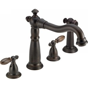 Delta Faucet 2256 RB DST Victorian Two Handle Widespread Kitchen Faucet with Spr