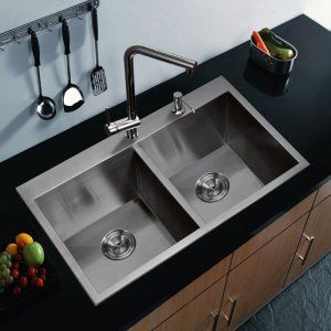 Water Creation SSSG TD 3322A Stainless Steel Sinks 33 In. X 22 In. Zero Radius 5