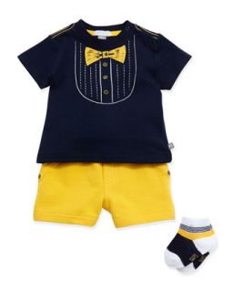 Mr. Hipster Bow Tie Tee, Shorts & Sock Set, 3 9 Months