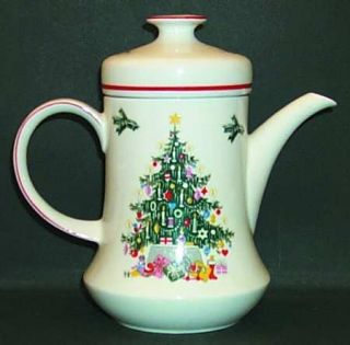 Schumann   Bavaria Noel Coffee Pot & Lid, Fine China Dinnerware   Christmas Tree