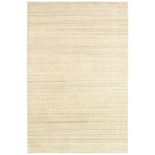 Hand knotted Natural Beige Rectangle Abstract Area Rug (5 X 8)