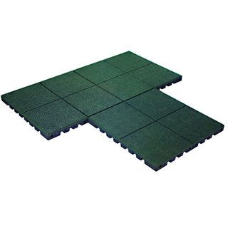 Playfall Playground Green 1.75 inch Safety Surfacing (320 Sq. Ft) (GreenSuitable for a 4 feet fall heightCovers 320 square feetSlip resistant and minimal maintenanceNumber of tiles 80Weight 20 pounds eachMaterials Recycled RubberDimensions 24 inches l