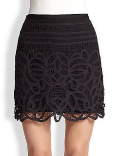 Rag & Bone Nancy Battenburg Lace Mini Skirt   Black