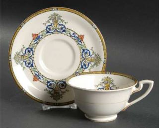Royal Worcester Doncaster Footed Cup & Saucer Set, Fine China Dinnerware   Urns,