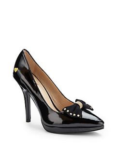 Bow Patent Leather Point Toe Pumps