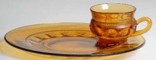 Colony Color Crown Gold (Honey) Snack Plate and Cup Set   Stem #77, Honey Gold