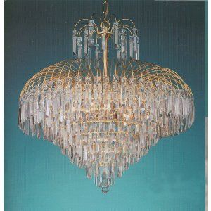 Crystorama Lighting CRY 3415 GD CL MWP Shower Chandelier Clear Hand Cut