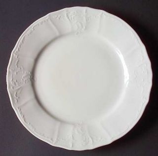 Baum Brothers Bernadotte White Dinner Plate, Fine China Dinnerware   Bernadotte