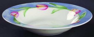 Coventry (PTS) Spring Tulip Large Rim Soup Bowl, Fine China Dinnerware   Red&Yel