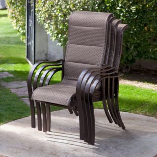 Coral Coast Del Rey Deluxe Padded Sling Dining Chair   Set of 4 Bronze   DR4 