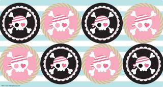 Pretty Pirates Party Large Lollipop Sticker Sheet