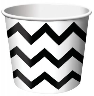 Chevron Stripe Treat Cups   Black (6)