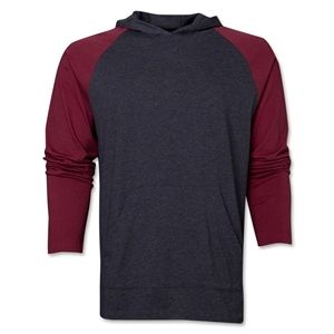 hidden Raglan Long Sleeve Hoody (Gray/Red)