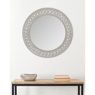 Safavieh Braided Chain Grey Mirror (Grey Materials Finish Grey Dimensions 24 inches high x 24 inches wide x 0.79 inches deepMirror Only Dimensions 18 inches diameterThis product will ship to you in 1 box.Furniture arrives fully assembled )