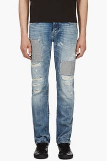 Closed Blue Distressed And Patchworked Powell Jeans