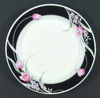 American Royalty Diana Dinner Plate, Fine China Dinnerware   Pink & Purple Flowe