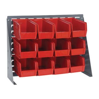 Quantum Storage Bench Rack with 12 Bins   27in.L x 8in.W x 21in.H Rack Size,