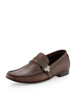 Venice Buckle Strap Loafer, Brown